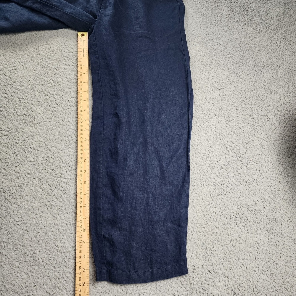 Quince Linen Pants Womens Small Blue Pull On Stretch Resort Lagenlook Beachy - Picture 9 of 10